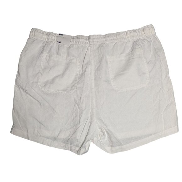 Old Navy Womens White Linen Shorts XXL With Elastic Waist & Drawstring - Picture 4 of 4